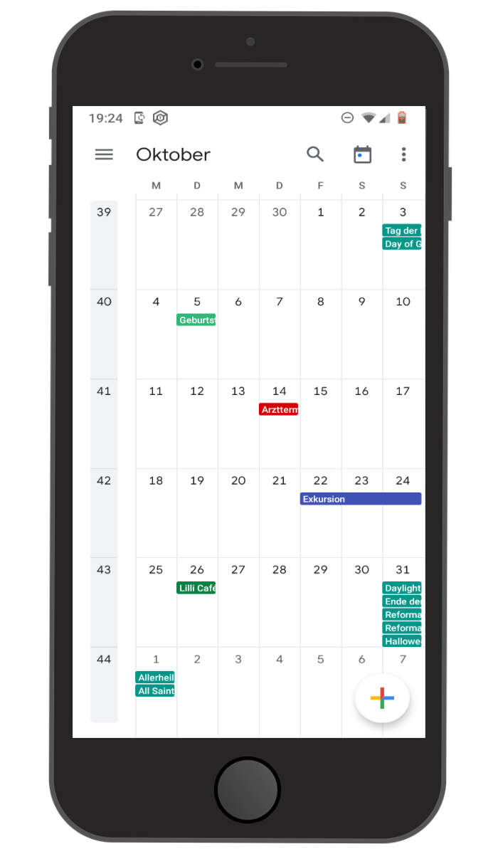 Google Calendar month view