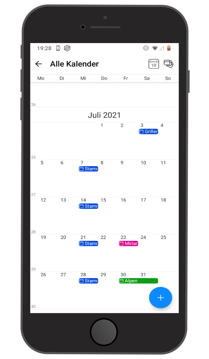 GroupCal month view