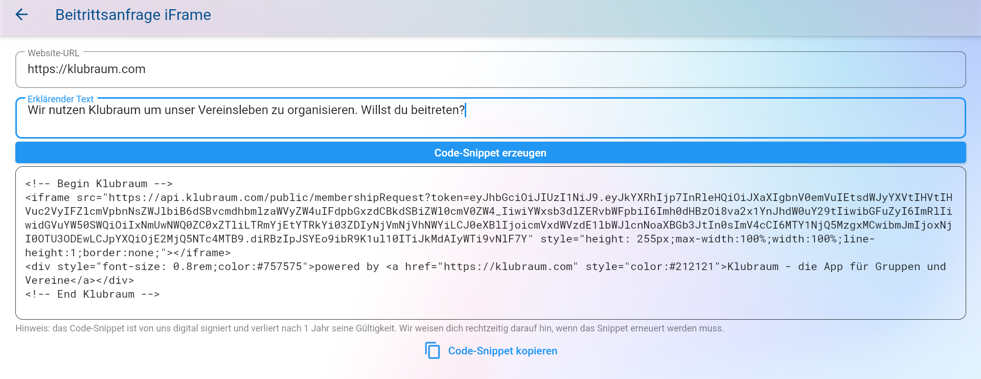 Code Snippet