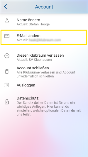 Change email