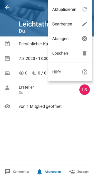 Delete events