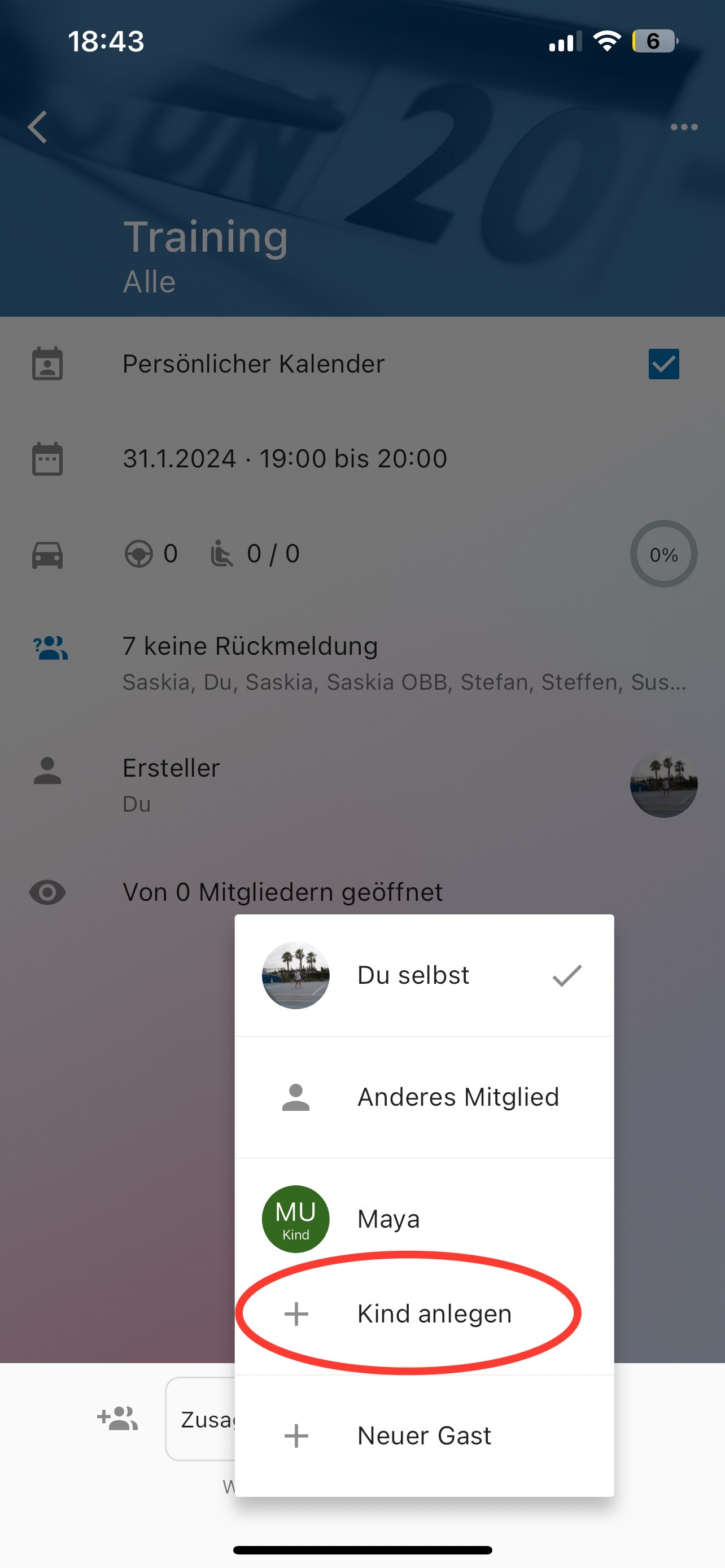 Select Add child option
