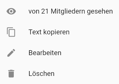 Screenshot of a message with copy function