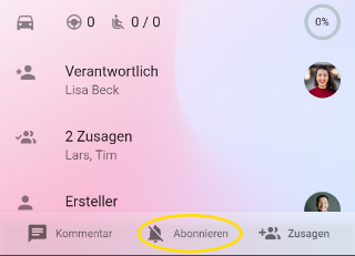 Subscribe to event