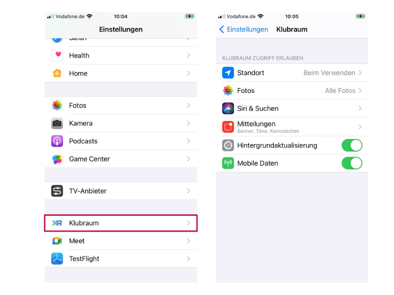 iOS access permissions
